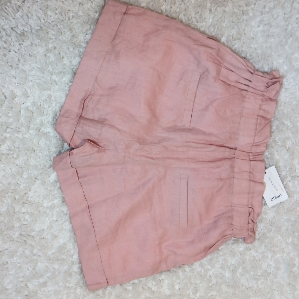 DISSH High-Waist Paperbag Shorts in Dusty Rose - Picture 4 of 8